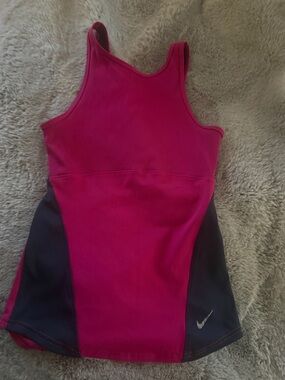 Nike Pink and Charcoal Performance Tank Top
